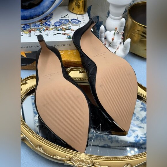 🆕 KURT GEIGER LONDON 🧿 NWOB Regent Crystal Mule Gold Point Heel, Sz 37 US 7 - Picture 15 of 16